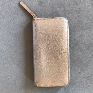Kate Spade champagne zip wallet